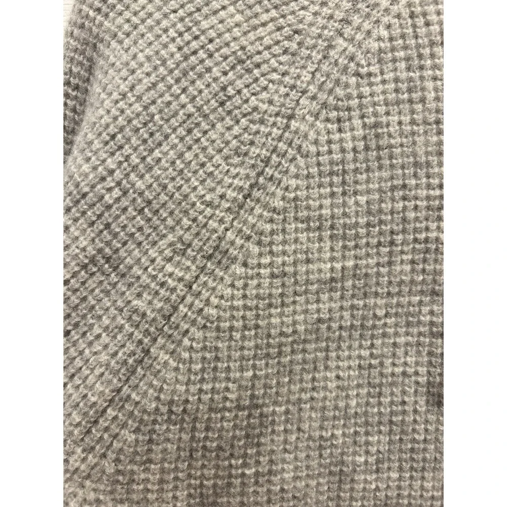 Banana Republic Mens Large Gray Recycled Wool Blend Waffle Knit Button Sweater